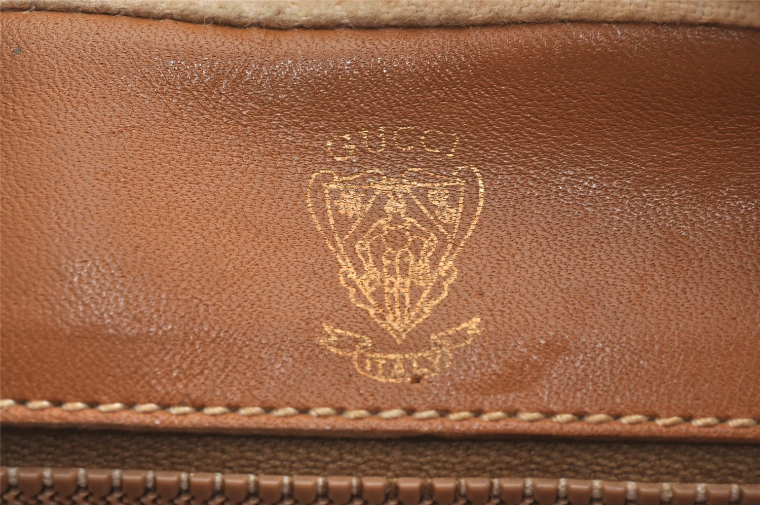 Authentic GUCCI Micro GG PVC Leather Shoulder Cross Body Bag Purse Brown  7431J