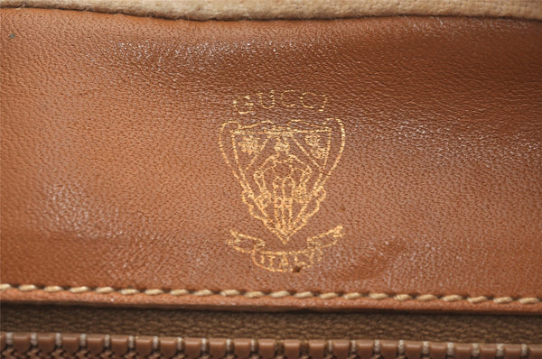 Authentic GUCCI Micro GG PVC Leather Shoulder Cross Body Bag Purse Brown  7431J