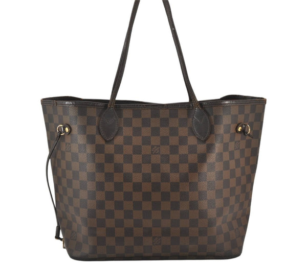 Authentic Louis Vuitton Damier Neverfull MM Shoulder Tote Bag N51105 LV 7431K