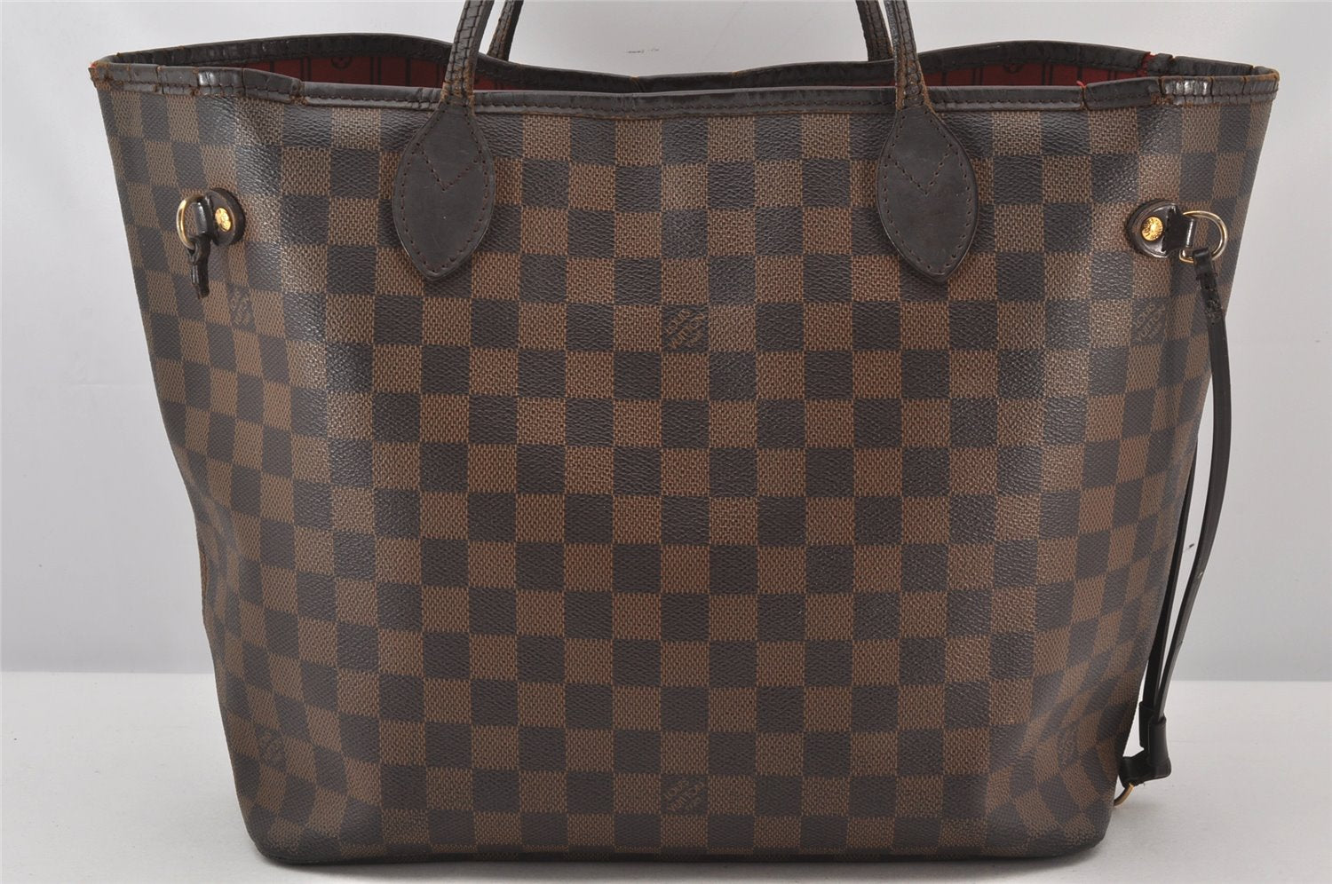 Authentic Louis Vuitton Damier Neverfull MM Shoulder Tote Bag N51105 LV 7431K