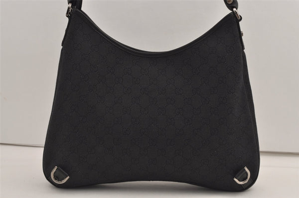 Authentic GUCCI Abbey Shoulder Tote Bag GG Canvas Leather 268636 Black 7432J