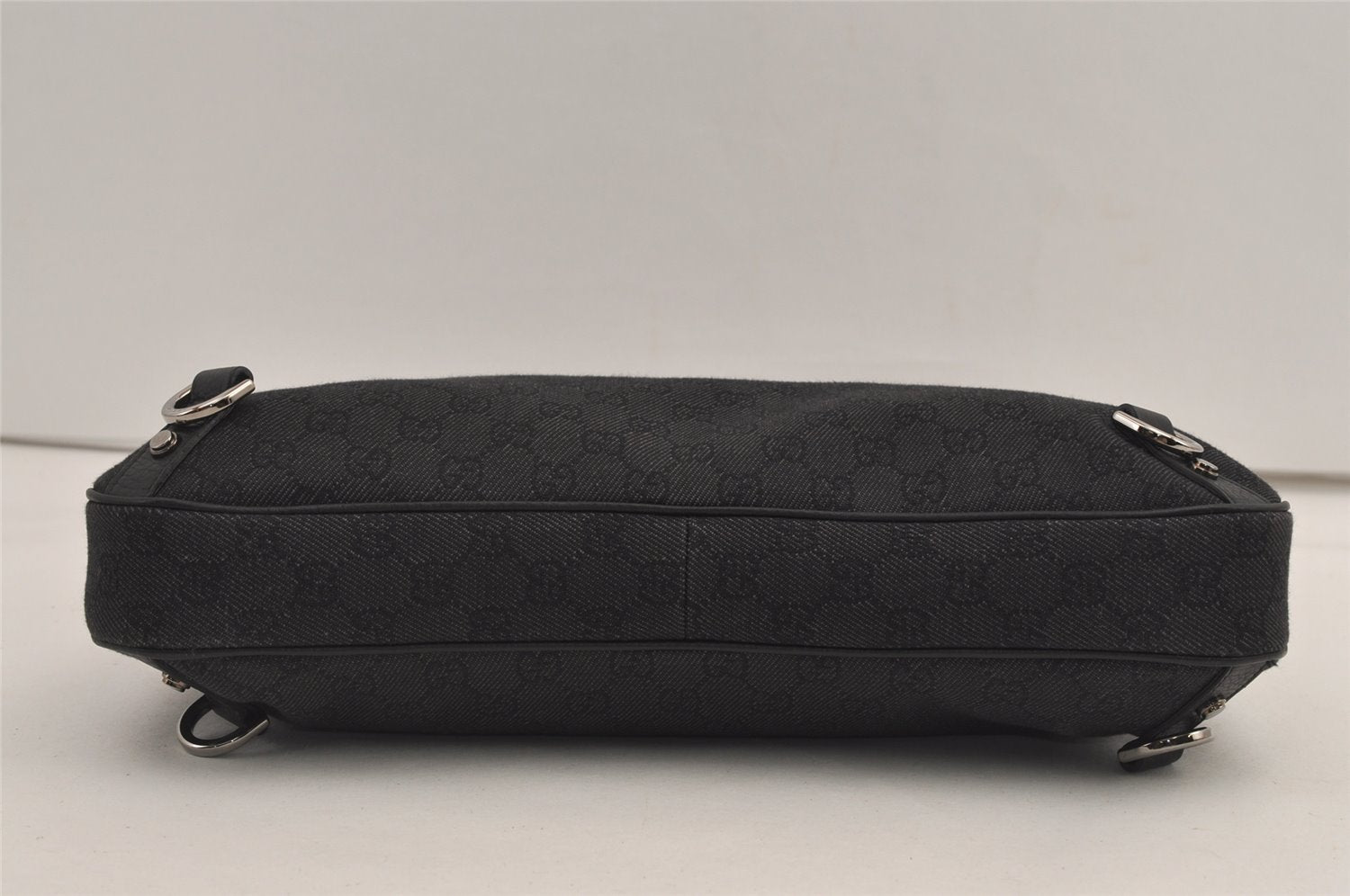 Authentic GUCCI Abbey Shoulder Tote Bag GG Canvas Leather 268636 Black 7432J