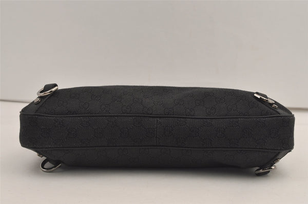 Authentic GUCCI Abbey Shoulder Tote Bag GG Canvas Leather 268636 Black 7432J