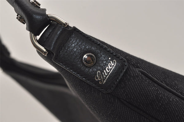 Authentic GUCCI Abbey Shoulder Tote Bag GG Canvas Leather 268636 Black 7432J