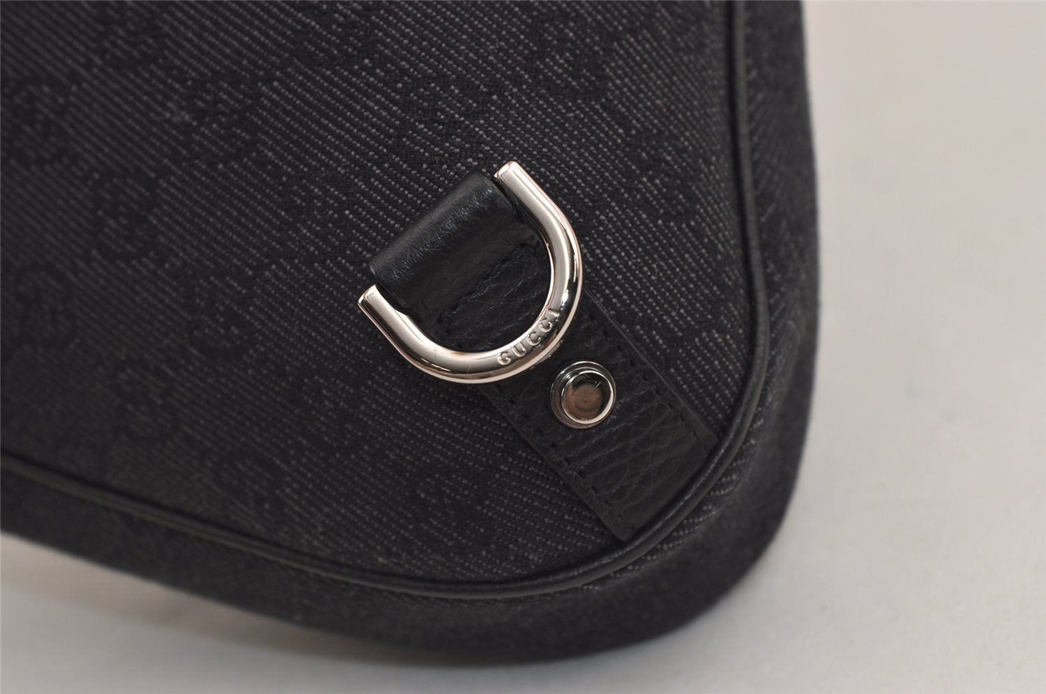 Authentic GUCCI Abbey Shoulder Tote Bag GG Canvas Leather 268636 Black 7432J