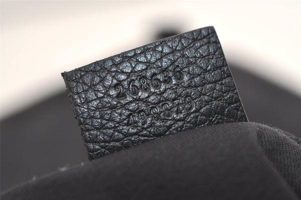 Authentic GUCCI Abbey Shoulder Tote Bag GG Canvas Leather 268636 Black 7432J