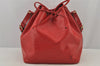 Authentic Louis Vuitton Epi Petit Noe Shoulder Drawstring Bag M44107 Red 7433J
