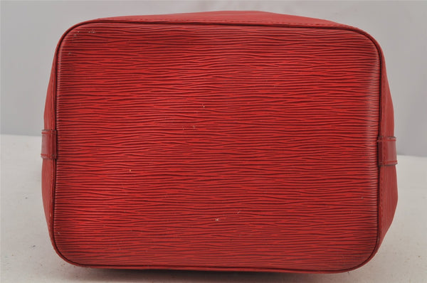 Authentic Louis Vuitton Epi Petit Noe Shoulder Drawstring Bag M44107 Red 7433J