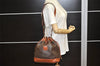 Authentic CELINE Macadam Blason Shoulder Drawstring Bag PVC Leather Brown 7433K