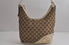 Authentic GUCCI New Britt Shoulder Bag GG Canvas Leather 182491 Brown 7435J