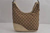 Authentic GUCCI New Britt Shoulder Bag GG Canvas Leather 182491 Brown 7435J