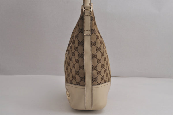 Authentic GUCCI New Britt Shoulder Bag GG Canvas Leather 182491 Brown 7435J