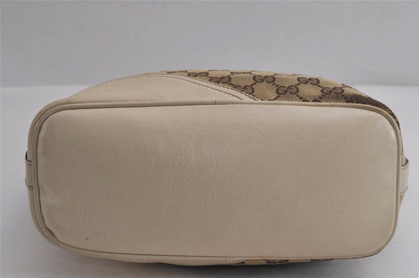 Authentic GUCCI New Britt Shoulder Bag GG Canvas Leather 182491 Brown 7435J