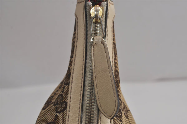 Authentic GUCCI New Britt Shoulder Bag GG Canvas Leather 182491 Brown 7435J