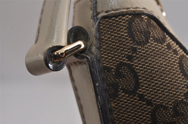 Authentic GUCCI New Britt Shoulder Bag GG Canvas Leather 182491 Brown 7435J