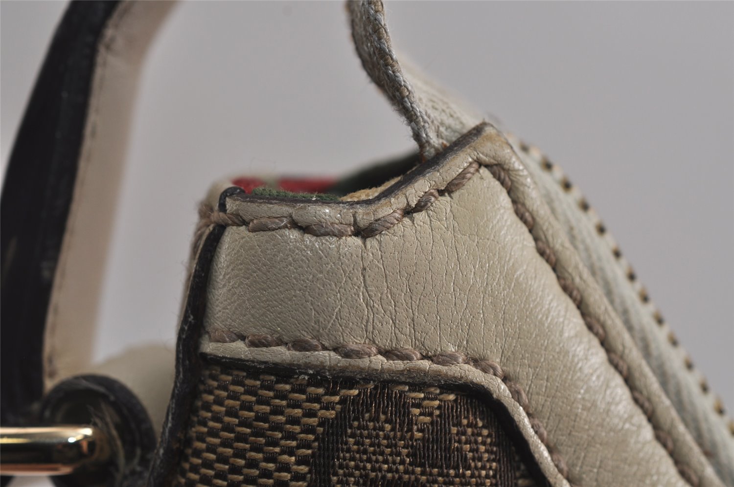 Authentic GUCCI New Britt Shoulder Bag GG Canvas Leather 182491 Brown 7435J