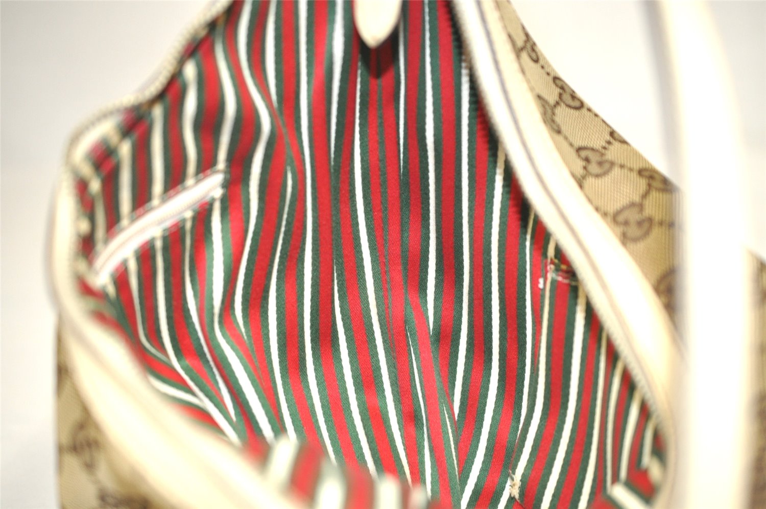 Authentic GUCCI New Britt Shoulder Bag GG Canvas Leather 182491 Brown 7435J