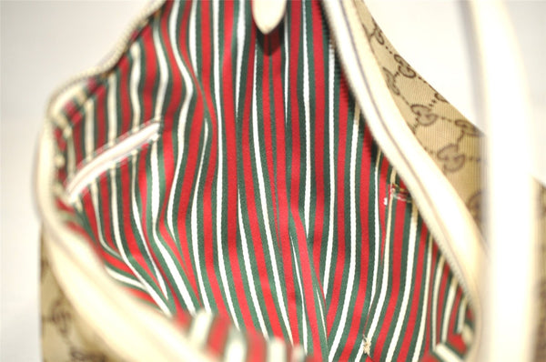 Authentic GUCCI New Britt Shoulder Bag GG Canvas Leather 182491 Brown 7435J