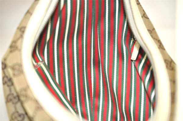 Authentic GUCCI New Britt Shoulder Bag GG Canvas Leather 182491 Brown 7435J