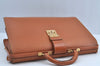Authentic Louis Vuitton Epi Serviette Fermoir Briefcase Brown M54358 LV 7436H
