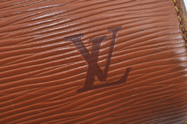 Authentic Louis Vuitton Epi Serviette Fermoir Briefcase Brown M54358 LV 7436H