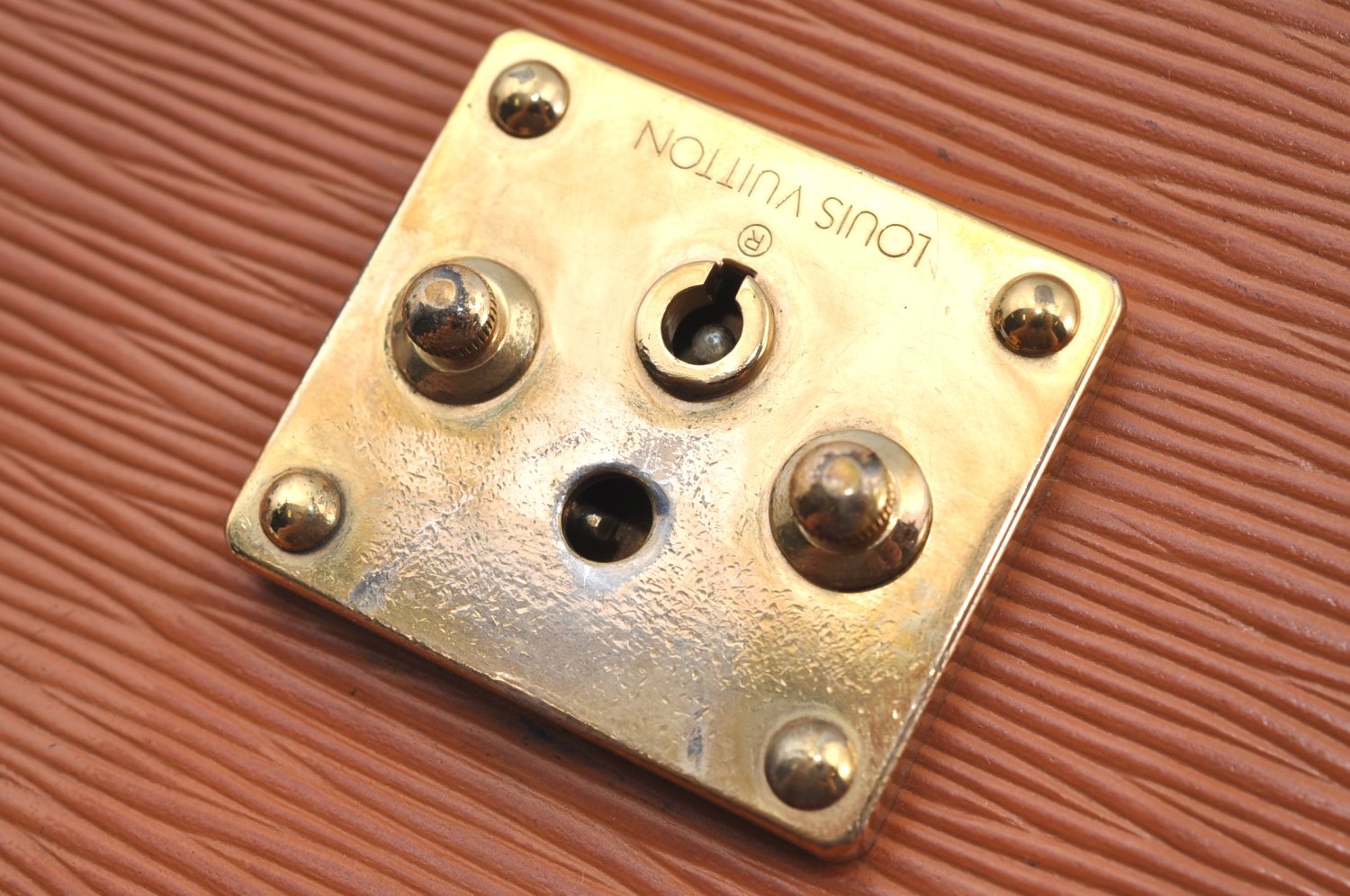 Authentic Louis Vuitton Epi Serviette Fermoir Briefcase Brown M54358 LV 7436H