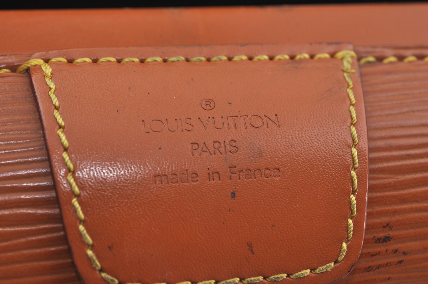 Authentic Louis Vuitton Epi Serviette Fermoir Briefcase Brown M54358 LV 7436H