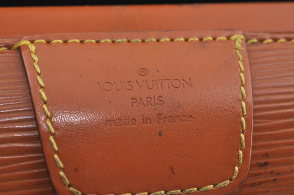 Authentic Louis Vuitton Epi Serviette Fermoir Briefcase Brown M54358 LV 7436H