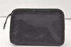 Authentic CHANEL Vintage Calf Skin Pouch Purse Black CC Logo Junk 7436K