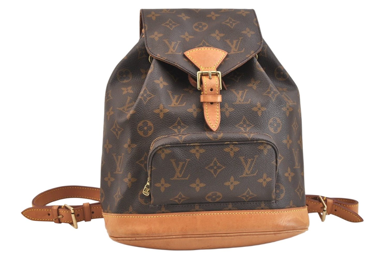 Authentic Louis Vuitton Monogram Montsouris MM Backpack M51136 LV 7437K