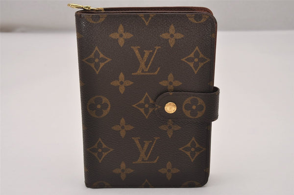 Authentic Louis Vuitton Monogram Porte Papier Zip Bifold Wallet M61207 LV 7438I