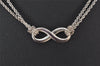 Authentic TIFFANY & Co. Double Chain Infinite Motif Necklace Silver 7438K