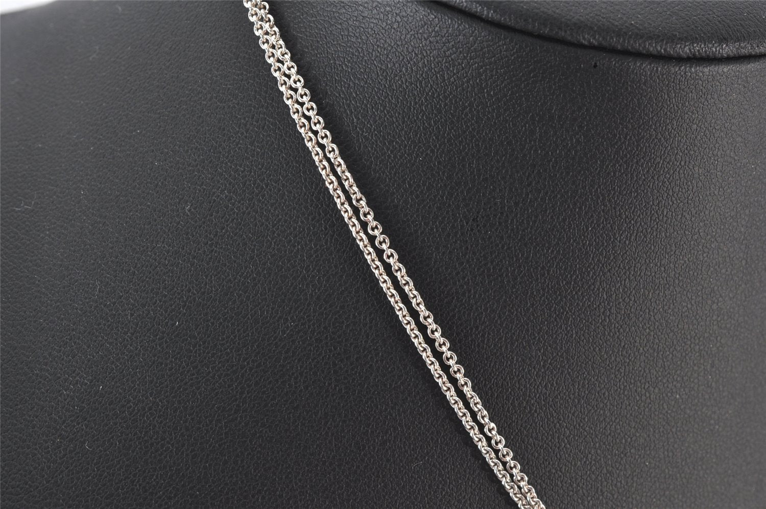 Authentic TIFFANY & Co. Double Chain Infinite Motif Necklace Silver 7438K