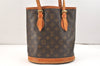 Authentic Louis Vuitton Monogram Bucket PM Shoulder Tote Bag M42238 Junk 7439K