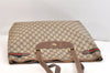 Authentic GUCCI Web Sherry Line Shoulder Tote Bag GG PVC Leather Brown 7440K