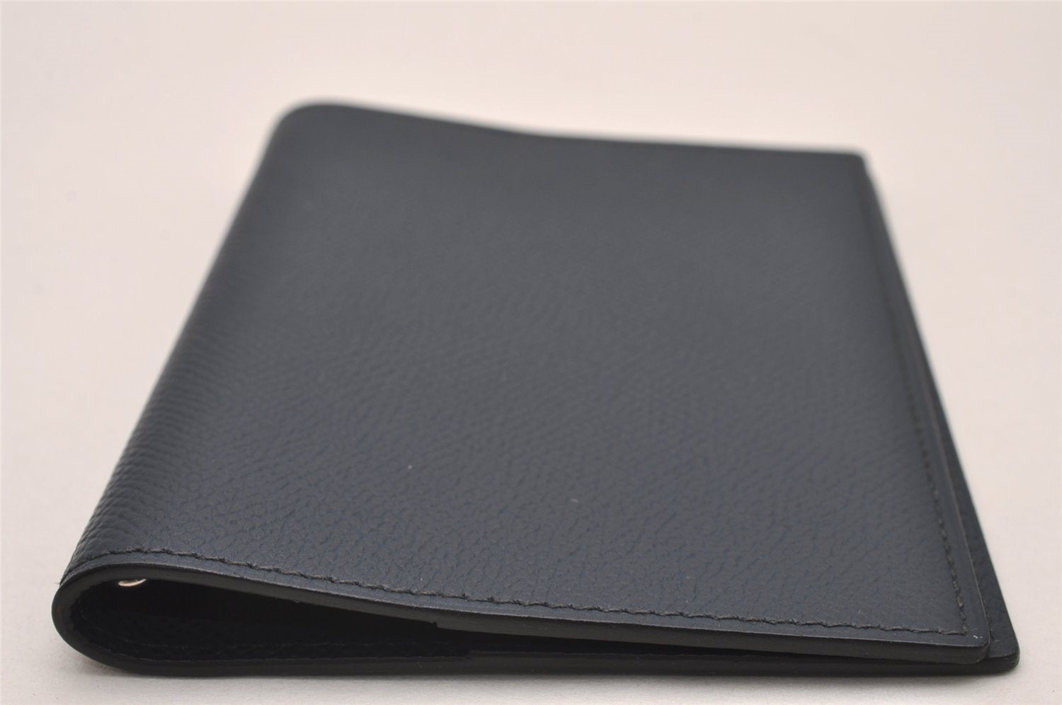 Authentic HERMES Agenda GM Notebook Cover Day Planner Leather Navy Blue 7442I