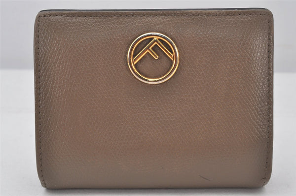 Authentic FENDI F is FENDI Vintage Bifold Wallet Purse Leather Brown 7442K