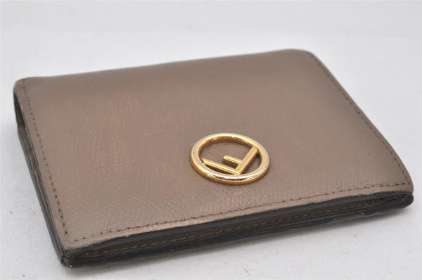 Authentic FENDI F is FENDI Vintage Bifold Wallet Purse Leather Brown 7442K