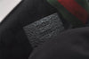 Authentic GUCCI Web Sherry Line Tote Bag GG Canvas Leather 131228 Black 7443I