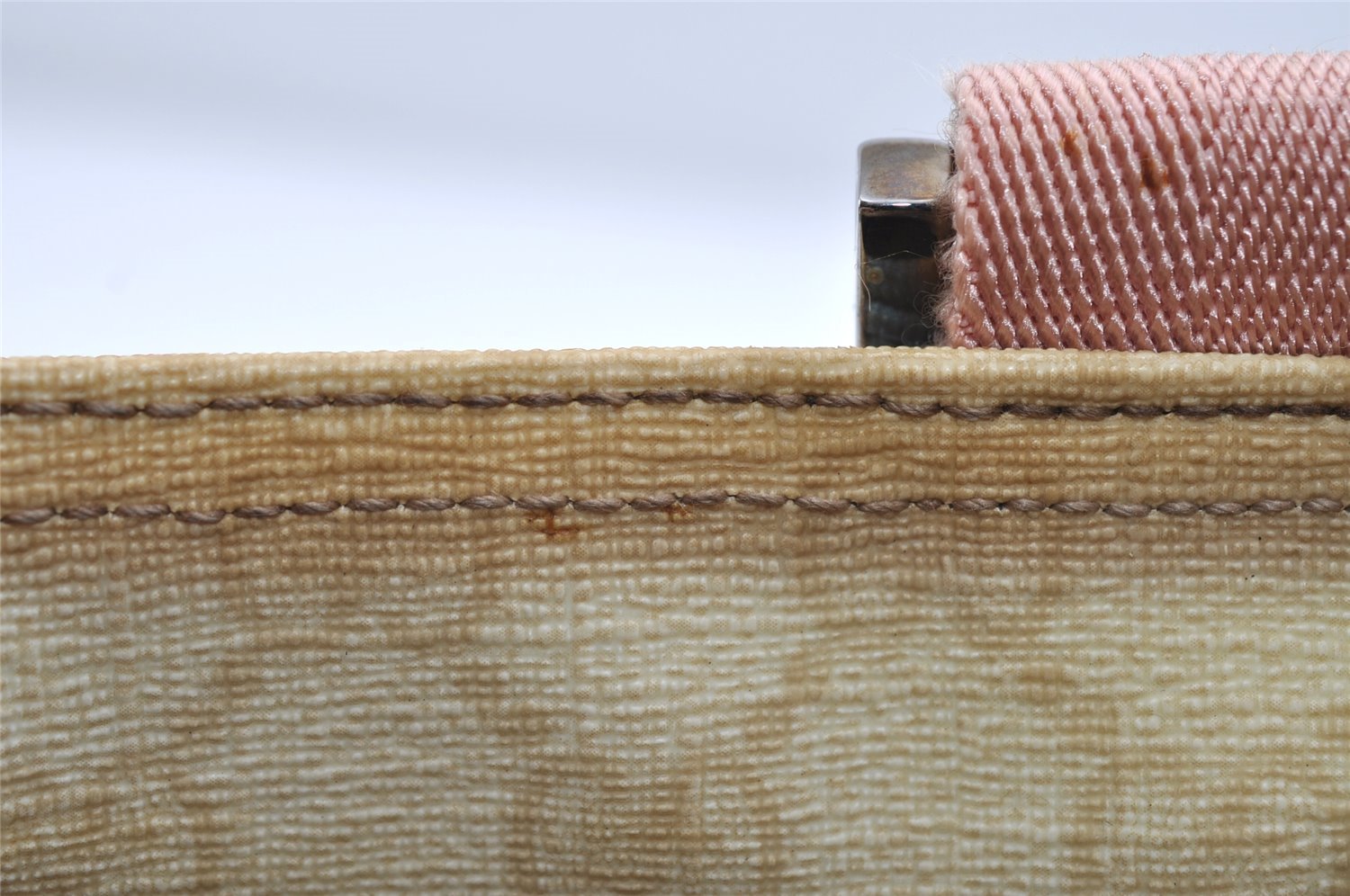 Authentic GUCCI Joy Line Shoulder Cross Bag GG PVC Leather 189817 White 7445I