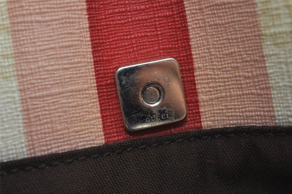 Authentic GUCCI Joy Line Shoulder Cross Bag GG PVC Leather 189817 White 7445I