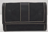 Authentic COACH Vintage Signature Bifold Wallet Purse Canvas Leather Black 7445K