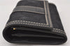 Authentic COACH Vintage Signature Bifold Wallet Purse Canvas Leather Black 7445K