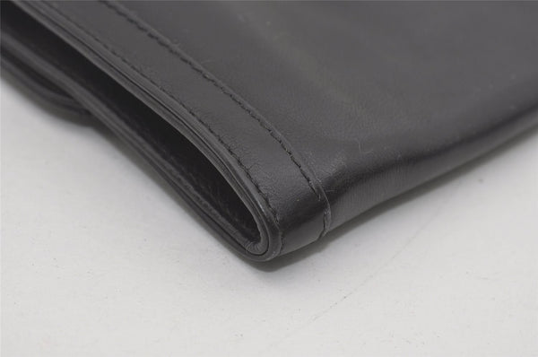 Authentic GUCCI Vintage Clutch Hand Bag Purse Leather Black 7446I