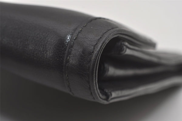 Authentic GUCCI Vintage Clutch Hand Bag Purse Leather Black 7446I