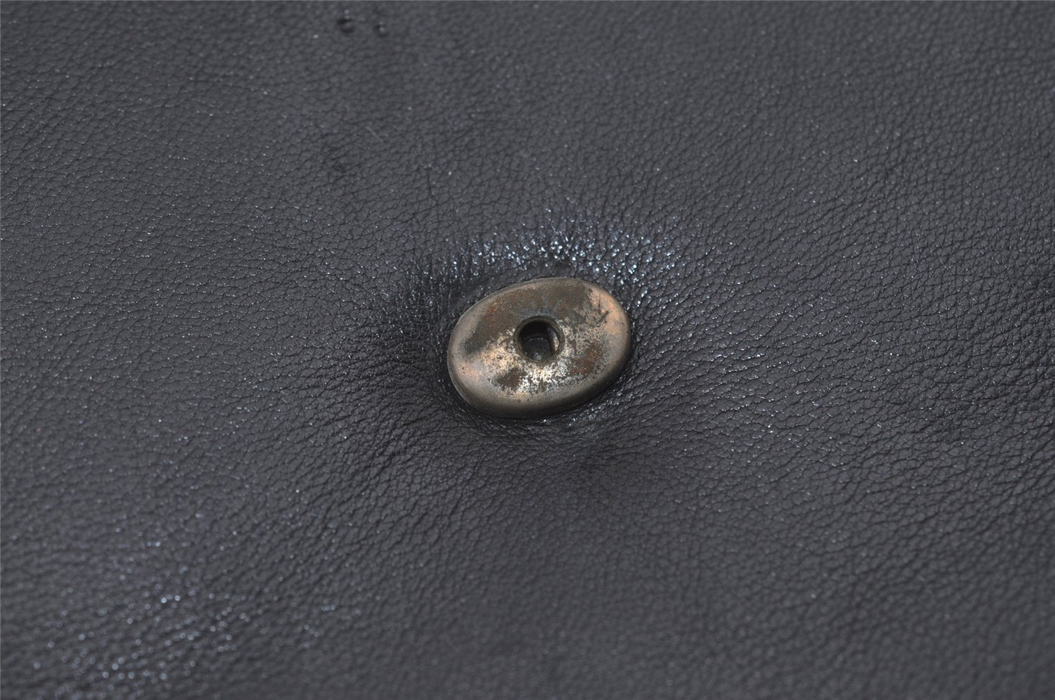 Authentic GUCCI Vintage Clutch Hand Bag Purse Leather Black 7446I