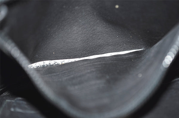 Authentic GUCCI Vintage Clutch Hand Bag Purse Leather Black 7446I