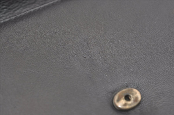 Authentic GUCCI Vintage Clutch Hand Bag Purse Leather Black 7446I