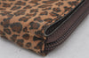 Authentic BOTTEGA VENETA Leopard Nylon Leather Bifold Wallet Purse Brown 7446K