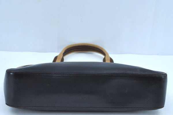 Authentic GUCCI Sherry Line Shoulder Bag Purse Leather 0021135 Black 7447G